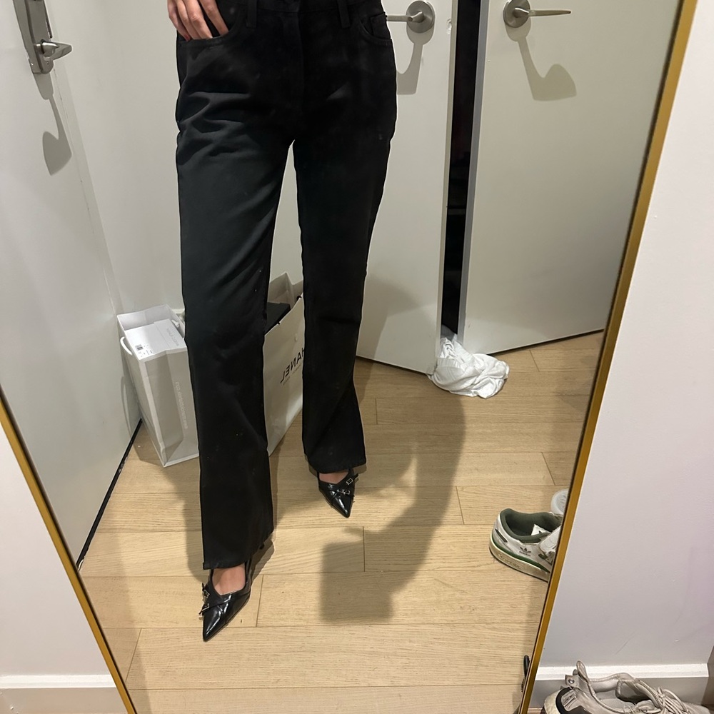 GRLFRND split hem wax coated jeans